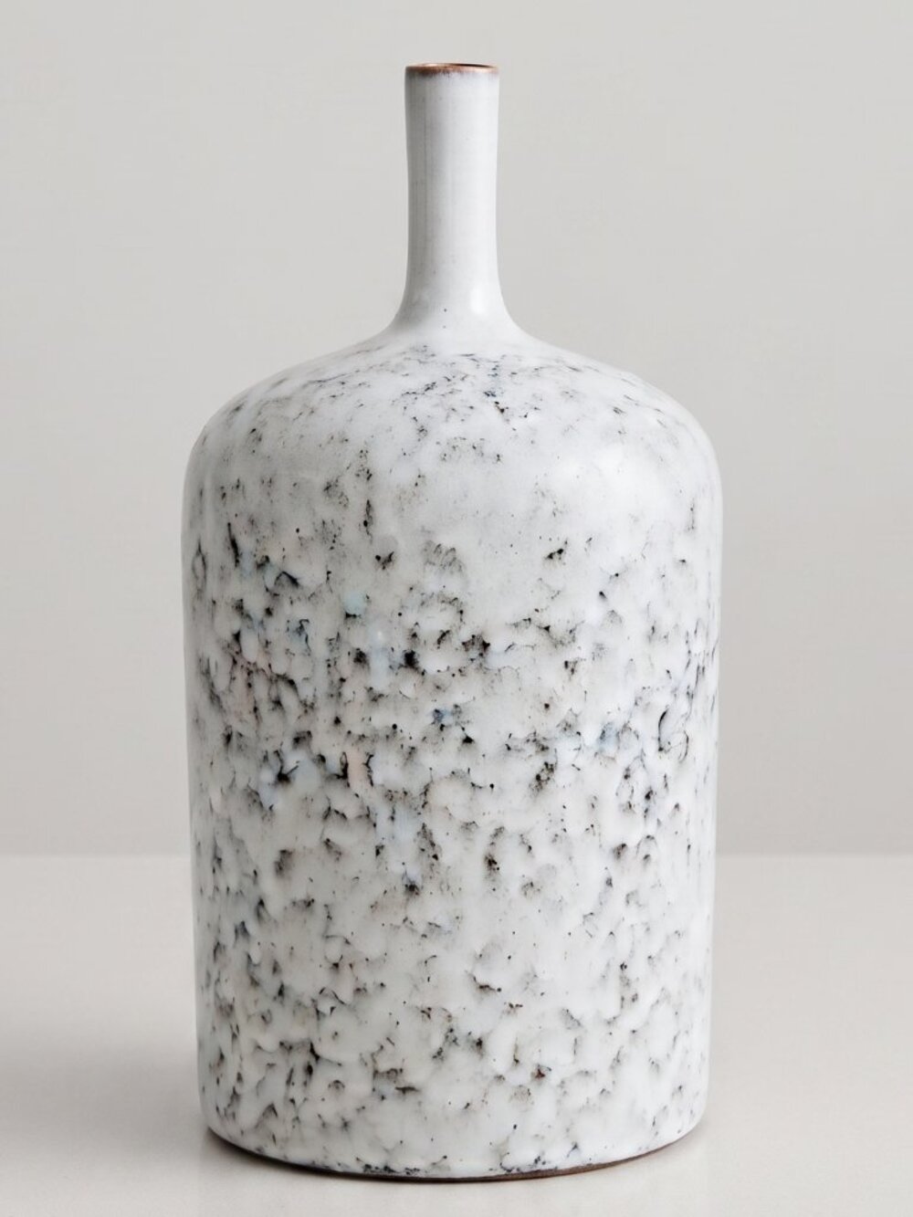 VTG Mid Century Modern Carafe-Style Speckled Stoneware Vase –West German Pottery